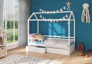 Sänky Adrk Furniture Rose turvalaidalla, 90x200 cm, valkoinen hinta ja tiedot | Lastensängyt | hobbyhall.fi