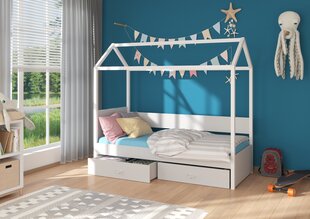 Sänky ADRK Furniture Otello 90x200 cm, valkoinen/harmaa hinta ja tiedot | Lastensängyt | hobbyhall.fi