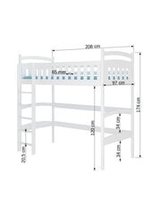 Parvisänky Adrk Furniture Miago, 90x200 cm, valkoinen hinta ja tiedot | Lastensängyt | hobbyhall.fi