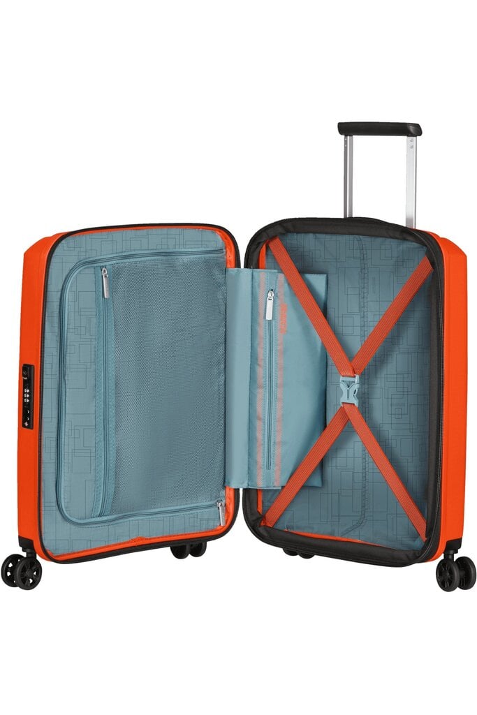 American Tourister Aerostep Spinner Bright Orange 55 cm, oranssi hinta ja tiedot | Matkalaukut ja matkakassit | hobbyhall.fi