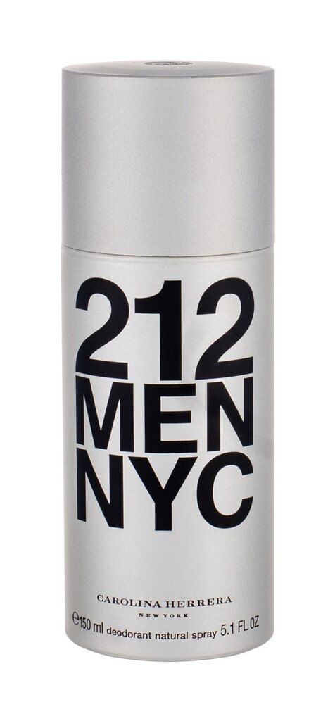 Carolina Herrera 212 Men -deodorantti miehelle, 150 ml hinta ja tiedot | Miesten ihonhoito | hobbyhall.fi