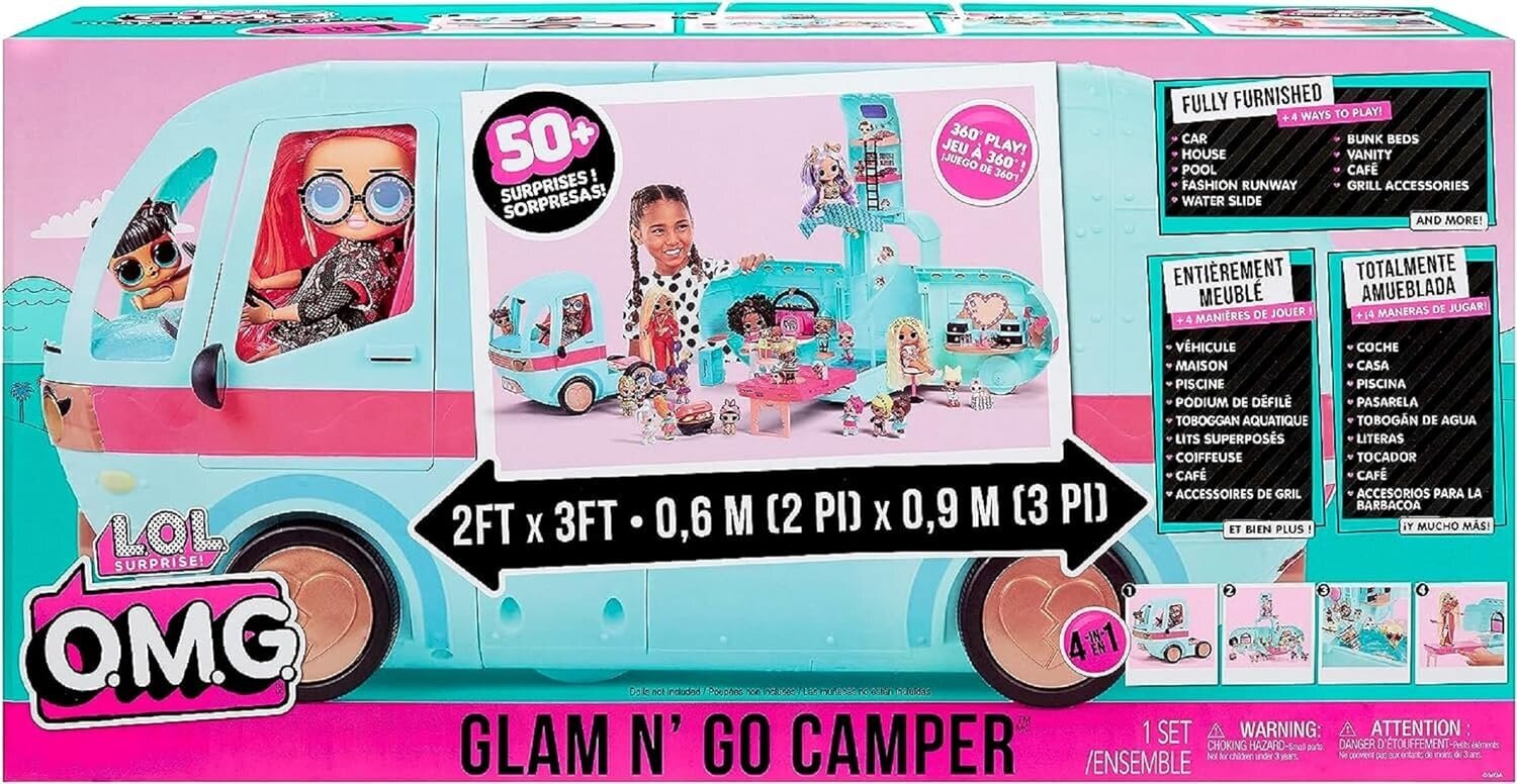 Muunneltava 4-in-1 "L.O.L. Surprise Glam N Go Camper" hinta ja tiedot | Tyttöjen lelut | hobbyhall.fi