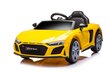 Sähköauto lapsille AUDI R8 A300, keltainen hinta ja tiedot | Lasten sähköautot | hobbyhall.fi