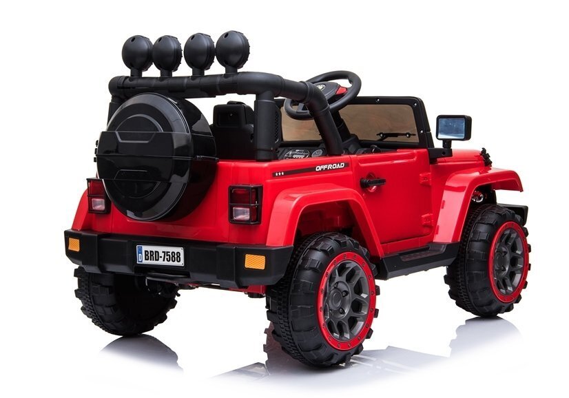 Sähköauto lapsille JEEP 4x4 BRD-7588, punainen hinta ja tiedot | Lasten sähköautot | hobbyhall.fi