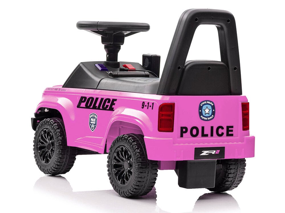 Potkuauto kaiuttimella Poliisi QLS-993, vaaleanpunainen hinta ja tiedot | Vauvan lelut | hobbyhall.fi