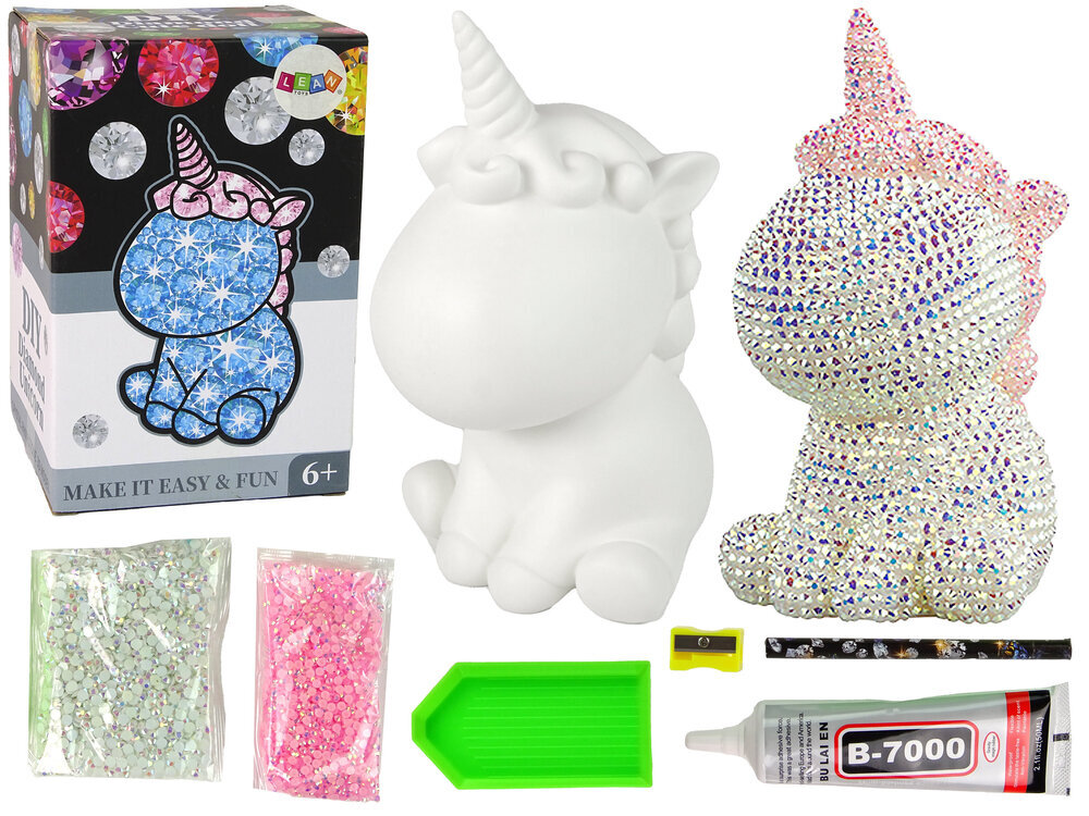 Unicorn DIY DIY Creative Kit, timantti kristalleja, vaaleanpunainen hinta ja tiedot | Kehittävät lelut | hobbyhall.fi