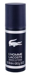 Lacoste L´Homme Lacoste deodorantti miehelle 150 ml hinta ja tiedot | Lacoste Vartalonhoito | hobbyhall.fi