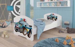 Lasten sänky Adrk Furniture Pepe Police, 70x140 cm, valkoinen hinta ja tiedot | Lastensängyt | hobbyhall.fi