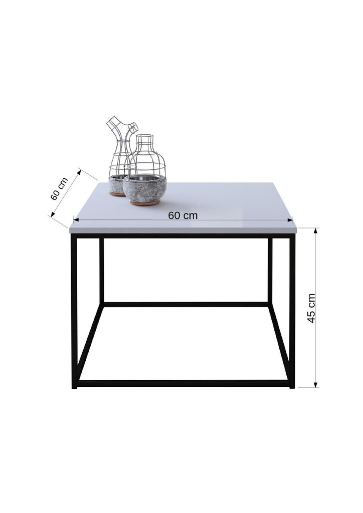 Sohvapöytä Belret, 60x60 cm, ruskea/musta hinta ja tiedot | Sohvapöydät | hobbyhall.fi