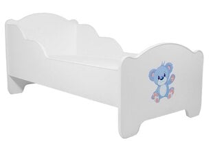 Lasten sänky Adrk Furniture Amadis Blue Bear, 70x140 cm, valkoinen hinta ja tiedot | Lastensängyt | hobbyhall.fi