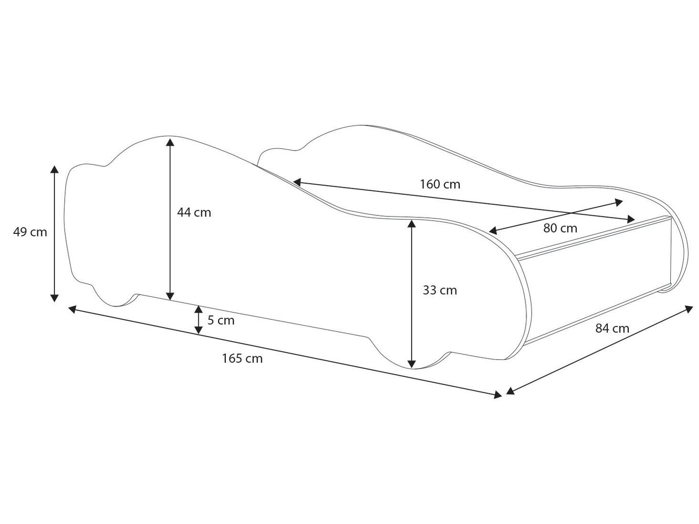 Lasten sänky Adrk Furniture Led Speed, 80x160 cm, vihreä hinta ja tiedot | Lastensängyt | hobbyhall.fi