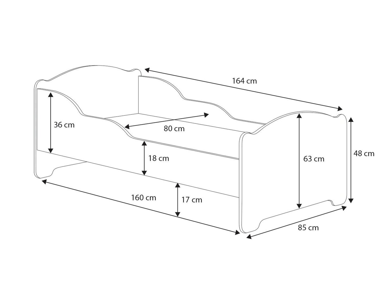 Lastensänky ADRK Furniture Farmer 80x160 cm, eri värejä hinta ja tiedot | Lastensängyt | hobbyhall.fi