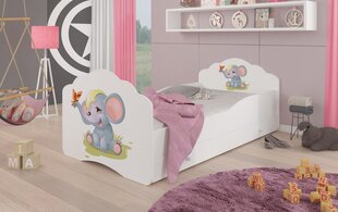 Lasten sänky ADRK Furniture Casimo Elephant, 70x140, valkoinen hinta ja tiedot | Lastensängyt | hobbyhall.fi