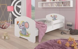 Lasten sänky Adrk Furniture Pepe Elephant, 70x140 cm, valkoinen hinta ja tiedot | Lastensängyt | hobbyhall.fi