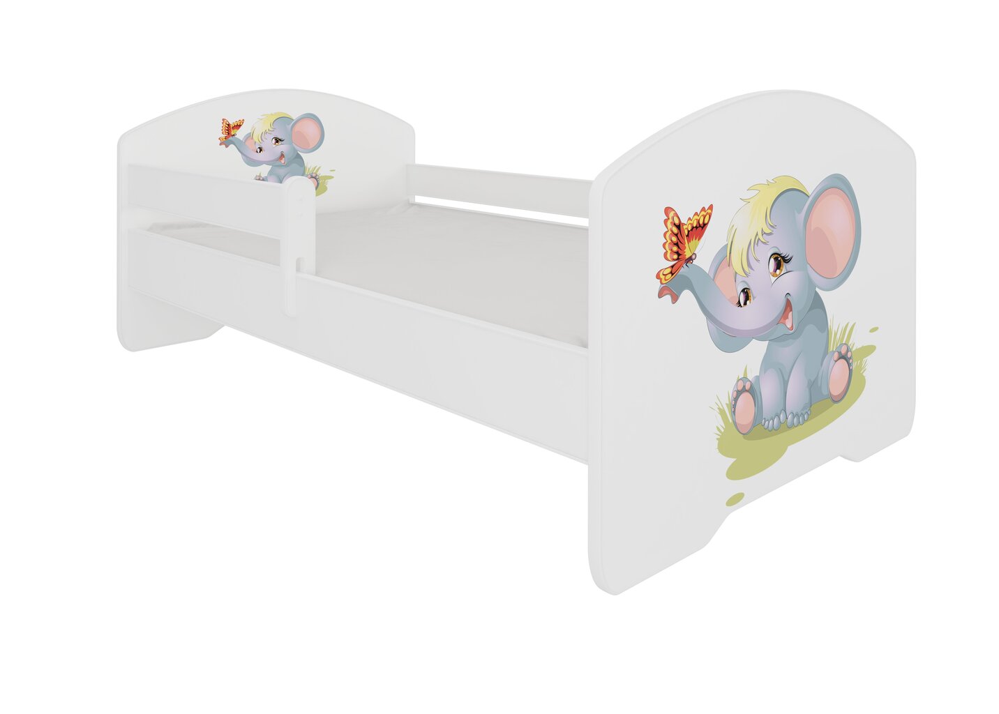 Lasten sänky Adrk Furniture Pepe Elephant, 70x140 cm, valkoinen hinta ja tiedot | Lastensängyt | hobbyhall.fi