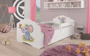 Lasten sänky ADRK Furniture Casimo Elephant, 80x160, valkoinen hinta ja tiedot | Lastensängyt | hobbyhall.fi