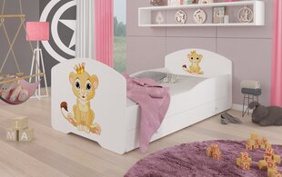 Lasten sänky Adrk Furniture Pepe Lion, 70x140 cm, valkoinen hinta ja tiedot | Lastensängyt | hobbyhall.fi