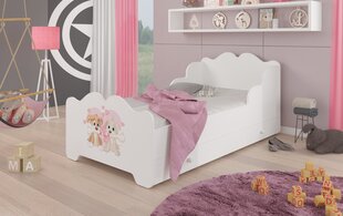 Lasten sänky ADRK Furniture Ximena Two Dogs, 70x140 cm, valkoinen hinta ja tiedot | Lastensängyt | hobbyhall.fi