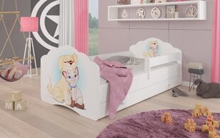 Lasten sänky ADRK Furniture Casimo Dog and Cat, 80x160, valkoinen hinta ja tiedot | Lastensängyt | hobbyhall.fi