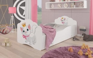 Lasten sänky ADRK Furniture Casimo Cat, 80x160 cm, valkoinen hinta ja tiedot | Lastensängyt | hobbyhall.fi