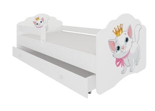 Lasten sänky ADRK Furniture Casimo Cat, 70x140 cm, valkoinen hinta ja tiedot | Lastensängyt | hobbyhall.fi