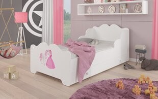 Lasten sänky ADRK Furniture Ximena Prinsessa ja hevonen, 80x160 cm, valkoinen hinta ja tiedot | Lastensängyt | hobbyhall.fi