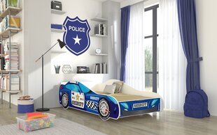 Lasten sänky ADRK Furniture LED Sheriff, 80x160 cm, sininen hinta ja tiedot | Lastensängyt | hobbyhall.fi