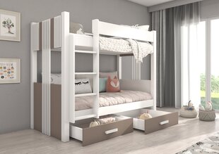 Kerrossänky Adrk Furniture Arta, 90x200 cm, valkoinen/ruskea hinta ja tiedot | Lastensängyt | hobbyhall.fi