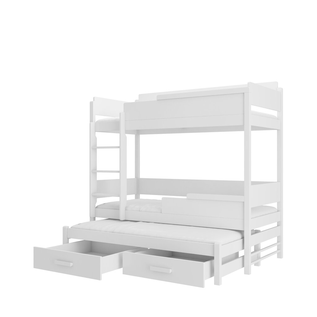 Kerrossänky Adrk Furniture Queen patjoineen, 80x180 cm, valkoinen hinta ja tiedot | Lastensängyt | hobbyhall.fi
