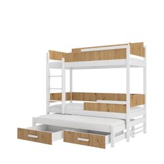 Kerrossänky Adrk Furniture Queen patjoineen, 90x200 cm, valkoinen/ruskea hinta ja tiedot | Lastensängyt | hobbyhall.fi