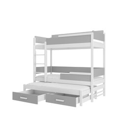 Kerrossänky Adrk Furniture Queen patjoineen, 80x180 cm, valkoinen/harmaa hinta ja tiedot | Lastensängyt | hobbyhall.fi