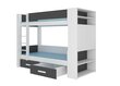 Sänky ADRK Furniture Garet 80x180 cm, valkoinen/musta hinta ja tiedot | Lastensängyt | hobbyhall.fi