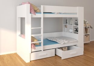 Kerrossänky ADRK Furniture Garet 80x180 cm, valkoinen/harmaa hinta ja tiedot | Lastensängyt | hobbyhall.fi