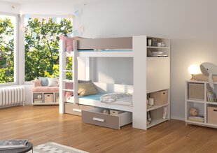 Sänky ADRK Furniture Garet 80x180 cm, valkoinen/harmaa hinta ja tiedot | Lastensängyt | hobbyhall.fi