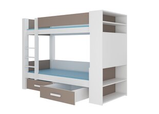 Sänky ADRK Furniture Garet 80x180 cm, valkoinen/harmaa hinta ja tiedot | Lastensängyt | hobbyhall.fi