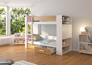 Sänky ADRK Furniture Garet 80x180 cm, valkoinen/ruskea hinta ja tiedot | Lastensängyt | hobbyhall.fi