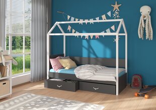 Sänky ADRK Furniture Otello 90x200 cm, valkoinen/musta hinta ja tiedot | Lastensängyt | hobbyhall.fi