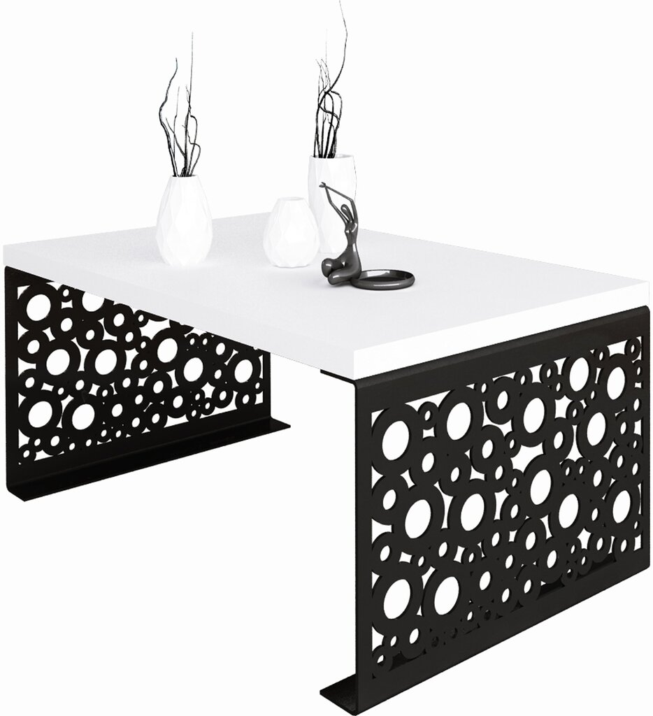 Sohvapöytä Rina, 100x60cm, valkoinen/musta hinta ja tiedot | Sohvapöydät | hobbyhall.fi
