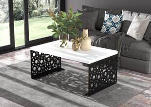 Sohvapöytä Rina, 100x60cm, valkoinen/musta hinta ja tiedot | Sohvapöydät | hobbyhall.fi