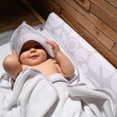 Vauvan pyyhe Nordbaby, 90 x 90 cm, valkoinen ja harmaa hinta ja tiedot | Kylpyvälineet | hobbyhall.fi