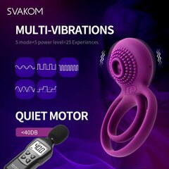 SVAKOM Double Cock Ring Vibrator, 25 värinätilaa hinta ja tiedot | Vibraattorit | hobbyhall.fi