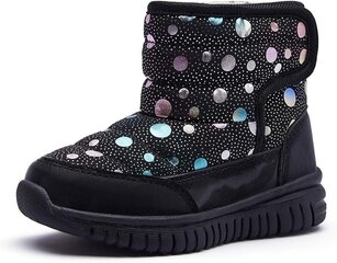 Thinpinwey Winter Kids Boots Lämminvuorattu Vedenpitävä Liukumaton Musta hinta ja tiedot | Lasten saappaat | hobbyhall.fi