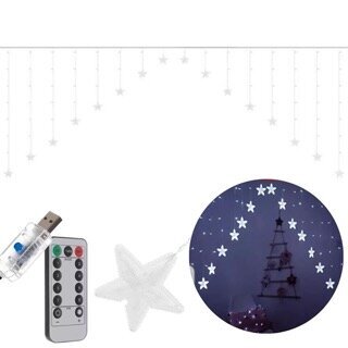 LED-valoverho 136LED USB kylmä valkoinen hinta ja tiedot | Jouluvalot | hobbyhall.fi