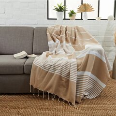 Tunisialainen fouta (pleedi/peitto) ARTHUR XXL koko 200x300cm, vaaleanruskea hinta ja tiedot | Päiväpeitot ja huovat | hobbyhall.fi