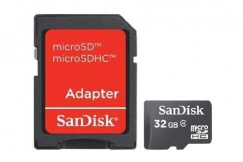 SanDisk muistikortti Micro SD + sovitin 32GB hinta ja tiedot | Puhelimen muistikortit | hobbyhall.fi