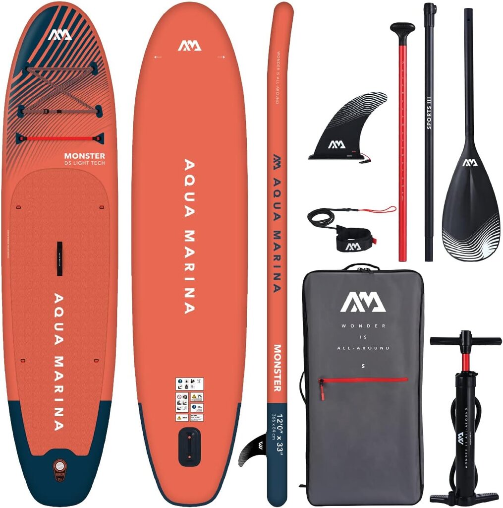 Ilmatäytteinen SUP-lauta Aqua Marina Monster 3,66 m hinta ja tiedot | SUP-laudat | hobbyhall.fi