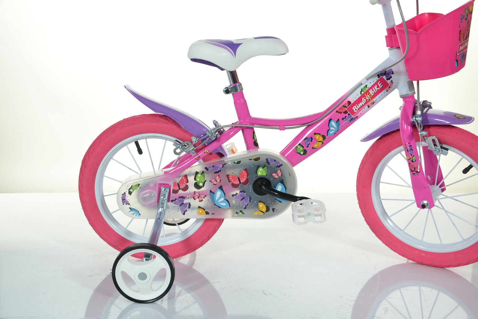 Lasten pyörä Bimbo Bike 14 "Girl Butterfly, pinkki hinta ja tiedot | Polkupyörät | hobbyhall.fi