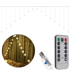 Lamppusarja verhot 136LED USB, lämmin valkoinen hinta ja tiedot | Jouluvalot | hobbyhall.fi