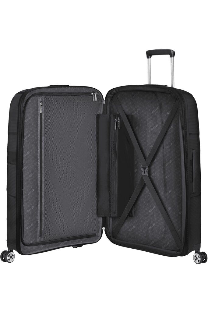 American Tourister keskikokoinen matkalaukku Starvibe Spinner Black M, 67 cm, musta hinta ja tiedot | Matkalaukut ja -kassit | hobbyhall.fi