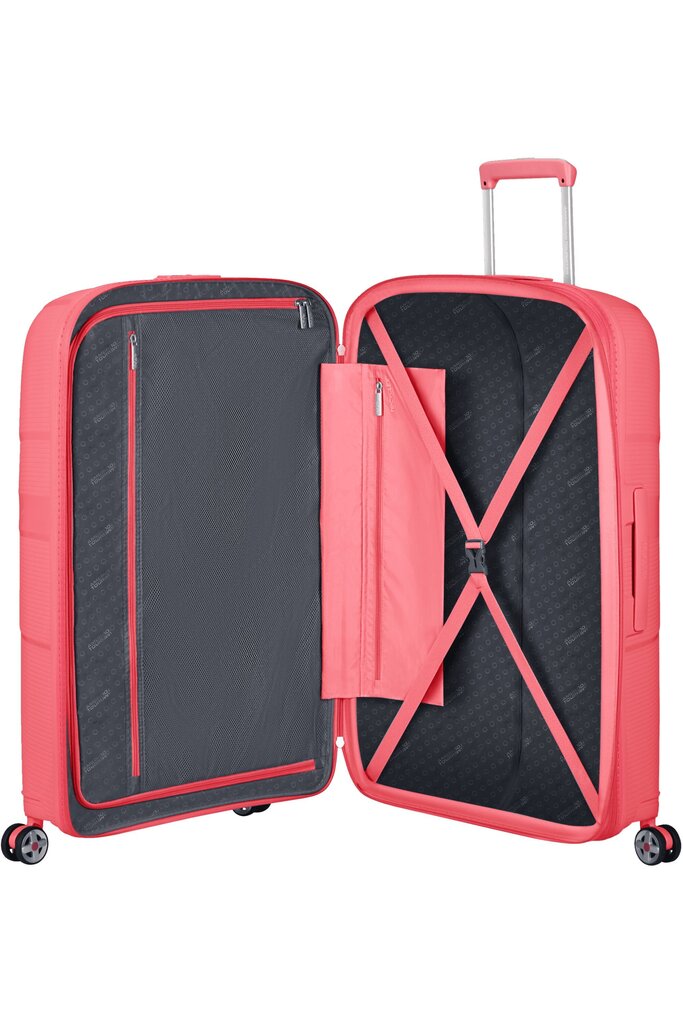 American Tourister keskikokoinen matkalaukku Starvibe Spinner Sun Kissed Coral M, 67 cm, pinkki hinta ja tiedot | Matkalaukut ja -kassit | hobbyhall.fi